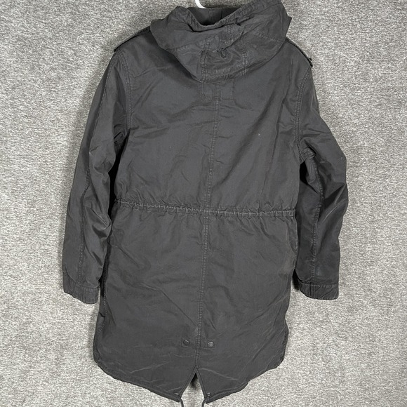 TNA Coat Womens Medium Black Britannia Parka‎ Military Removable Liner Hooded - Picture 7 of 7